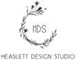 Heaslett Design Studio logo with a floral wreath and the initials HDS